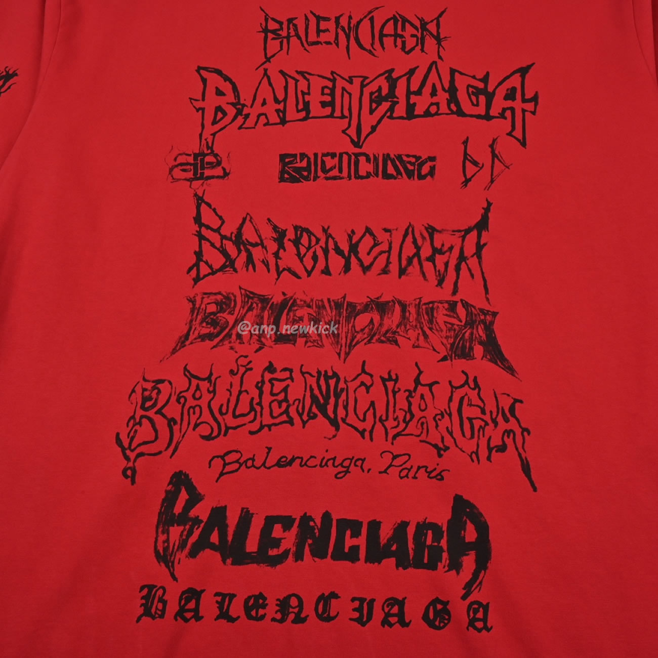 Balenciaga 24ss Gothic Printed Short Sleeves T Shirt (8) - newkick.vip